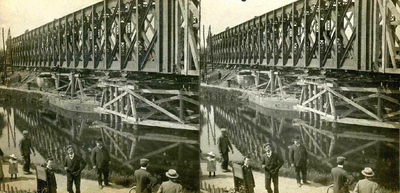 Installation du pont de chemin de fer avant guerre