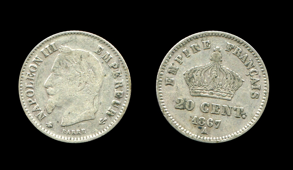 Napoléon III 20 centimes type tête laurée