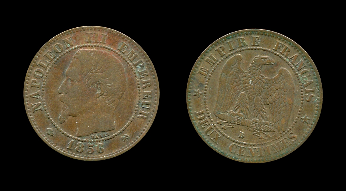 Napoléon III 2 centimes type tête nue
