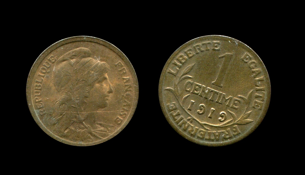 Troisième République un centime type Dupuis