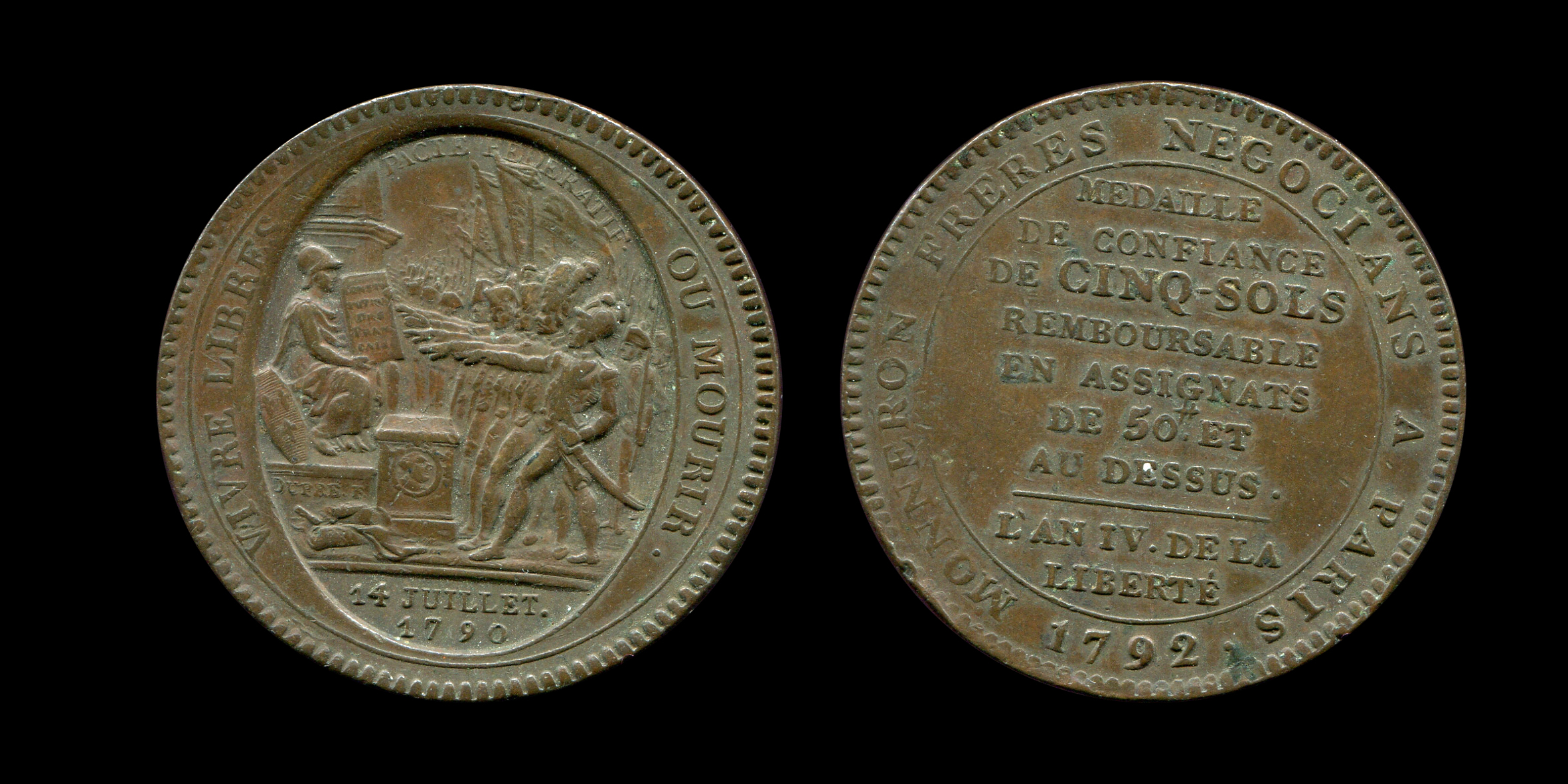 médaille de confiance type 5 sols au serment