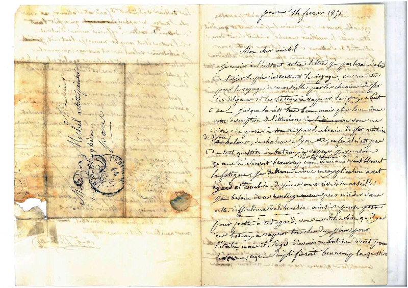 Lettre d'Auguste Dehaussy à son élève et ami Charles Henri Michel