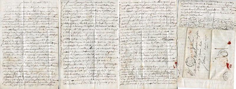 Péronne le 29 août 1853 (le peintre Auguste Dehaussy prend des nouvelles de son élève et ami Charles-Henri Michel)