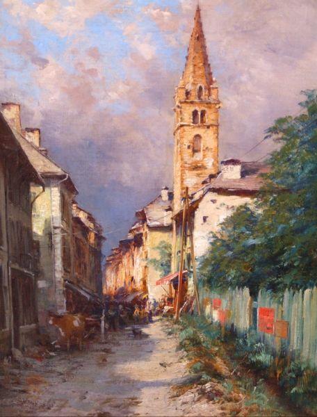 La Tour Cardinalis et l'avenue d'Italie à Barcelonnette ; Rue de Barcelonnette (autre titre)