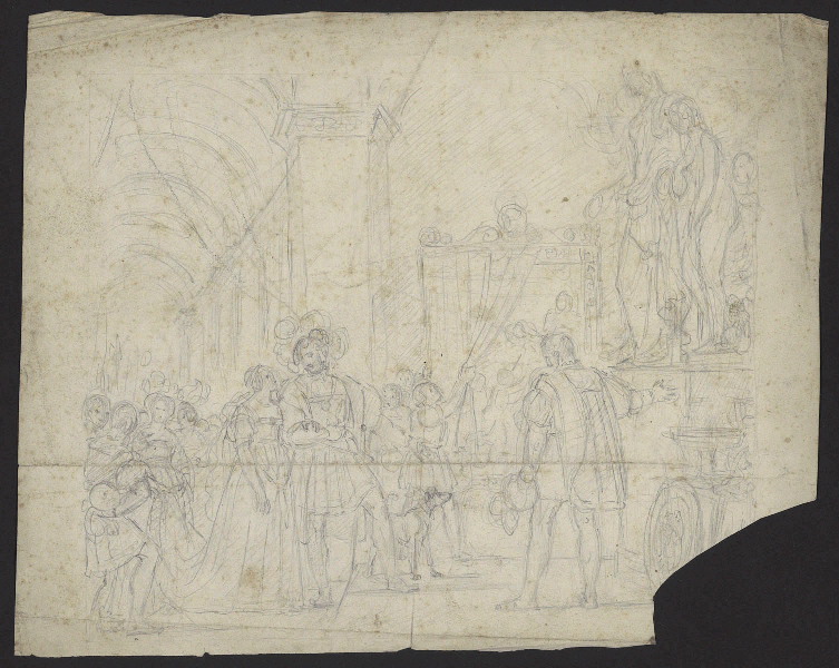 François 1er reçoit les oeuvres d'art rapportées d'Italie par le Primatice