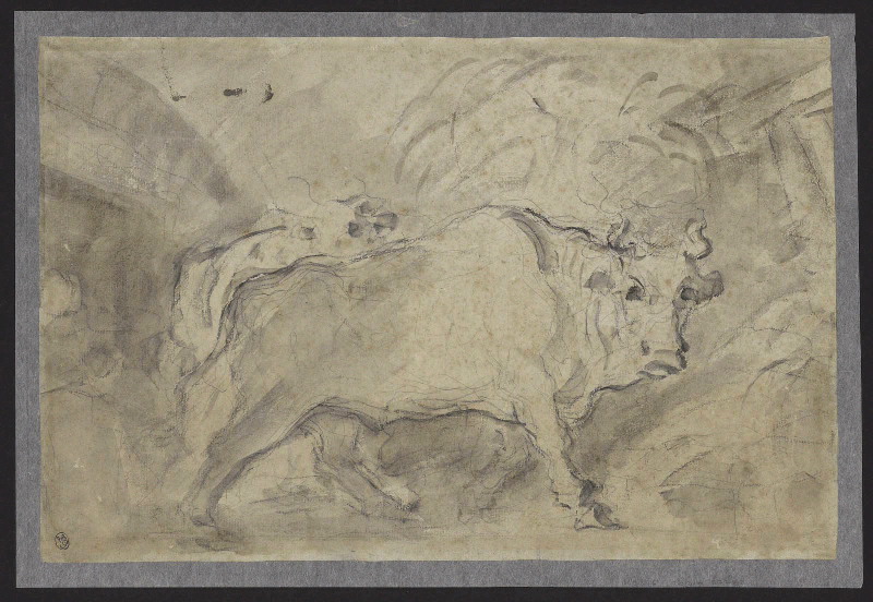 Deux taureaux à l'étable