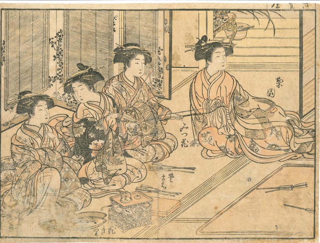 Courtisanes jouant au tir à l'arc