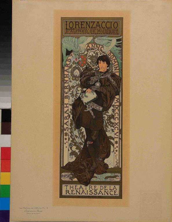 Sarah Bernhardt dans "Lorenzaccio"#"Les Maîtres de l'affiche" planche 114#(Sarah Bernhardt in "Lorenzaccio" ("The masters of the artistic publicity poster" plate 114)