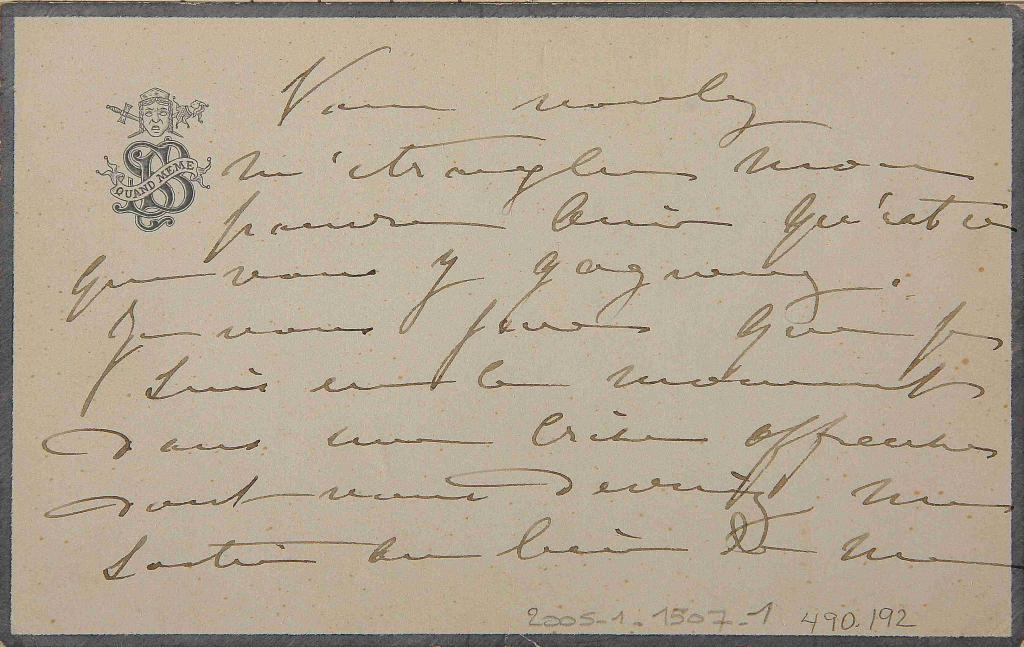 Carte de visite de SB à Mme Chauvelot