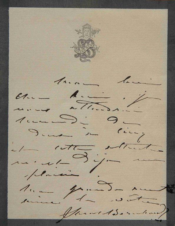 Lettre de Sarah Bernhardt à un ami