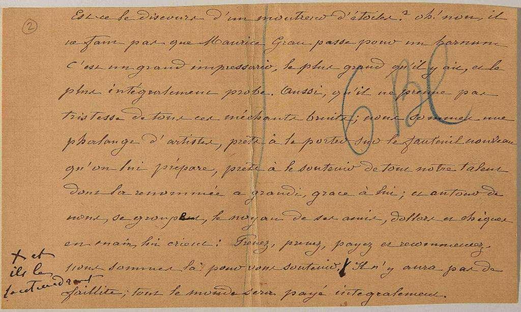 Manuscrit du récit de son voyage en Amérique "est-ce le..."