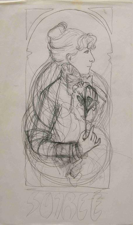 Portrait de Sarah Bernhardt "Soirée"