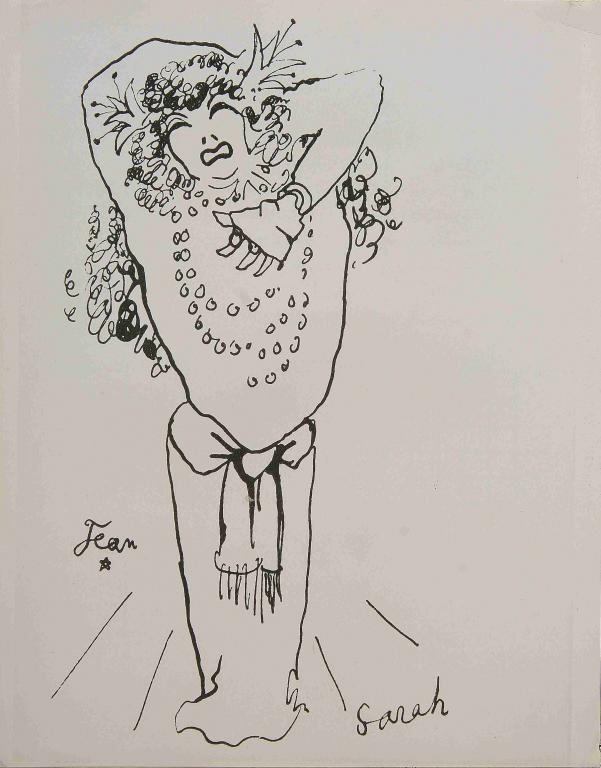 Reproduction photographique : Dessin de Jean Cocteau (Sarah Bernhardt)