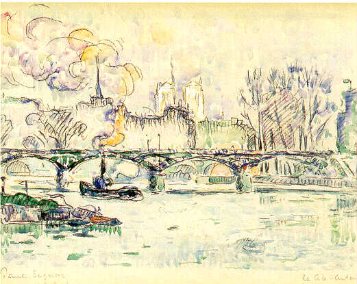 Vue de Notre-Dame derrière le Pont des Arts