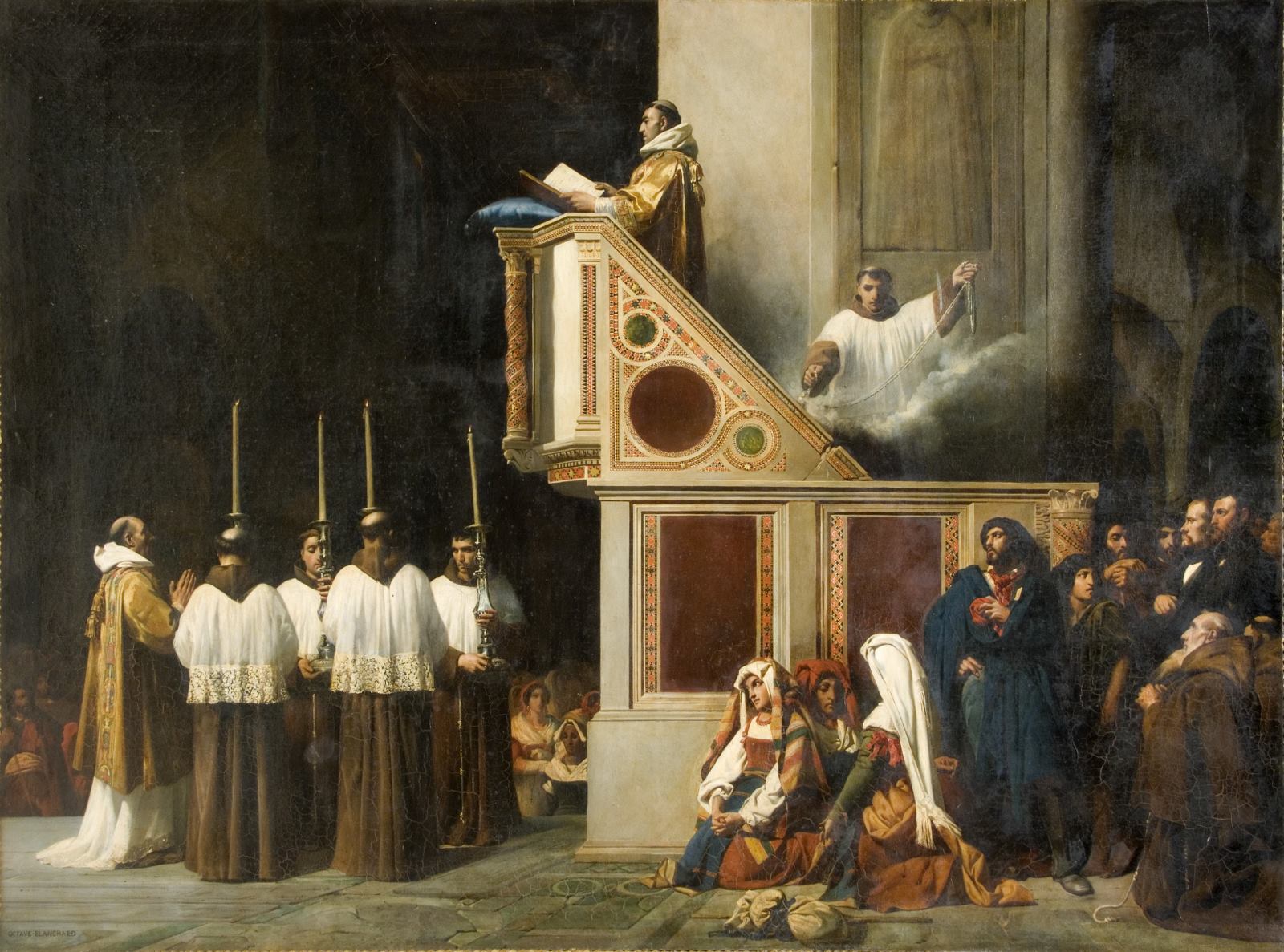 La lecture de l'Evangile dans l'église d'Aracoeli à Rome