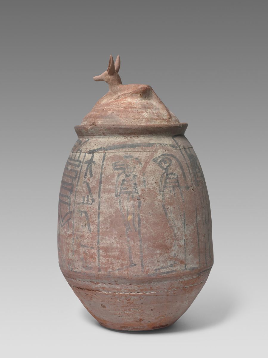 Vase à chaouabtis en terre cuite