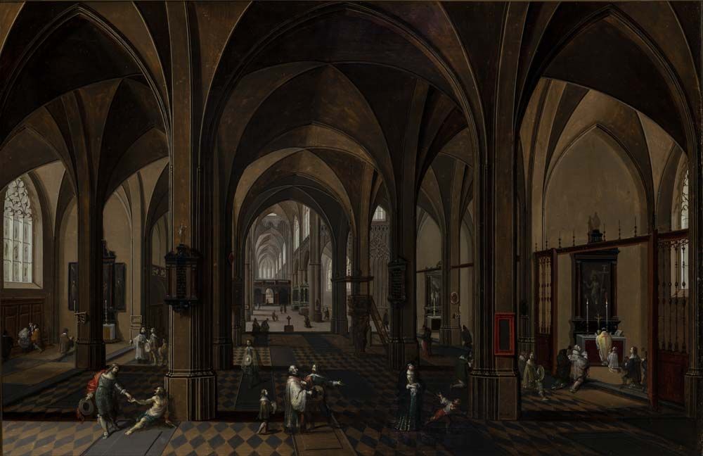 Intérieur d'église, cathédrale d'Anvers