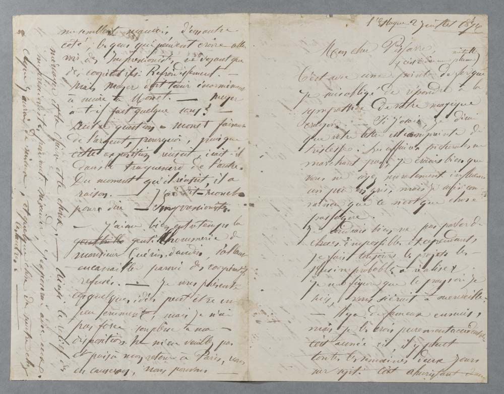 Lettre de Paul Cézanne à Camille Pissaro, L'Estaque, 2 juillet 1876 (titre d'usage)