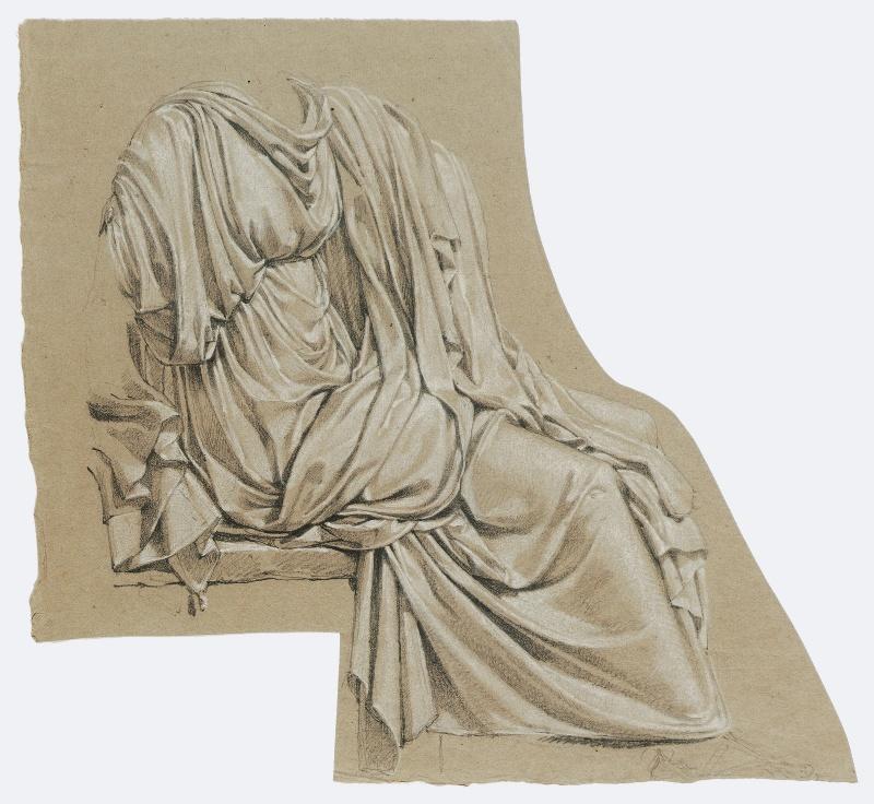 Décor pour le temple de la Raison de Marseille, Etude de draperie