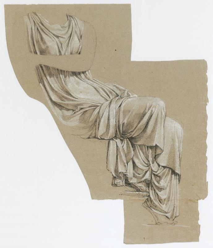 Décor pour le temple de la Raison de Marseille, Etude de draperie