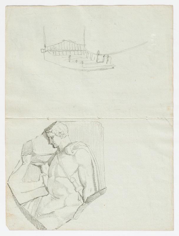 Esquisse d'éléments architecturaux et d'un bas-relief