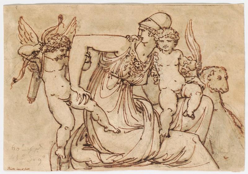 Diane embrassant la Gloire et repoussant l'Amour