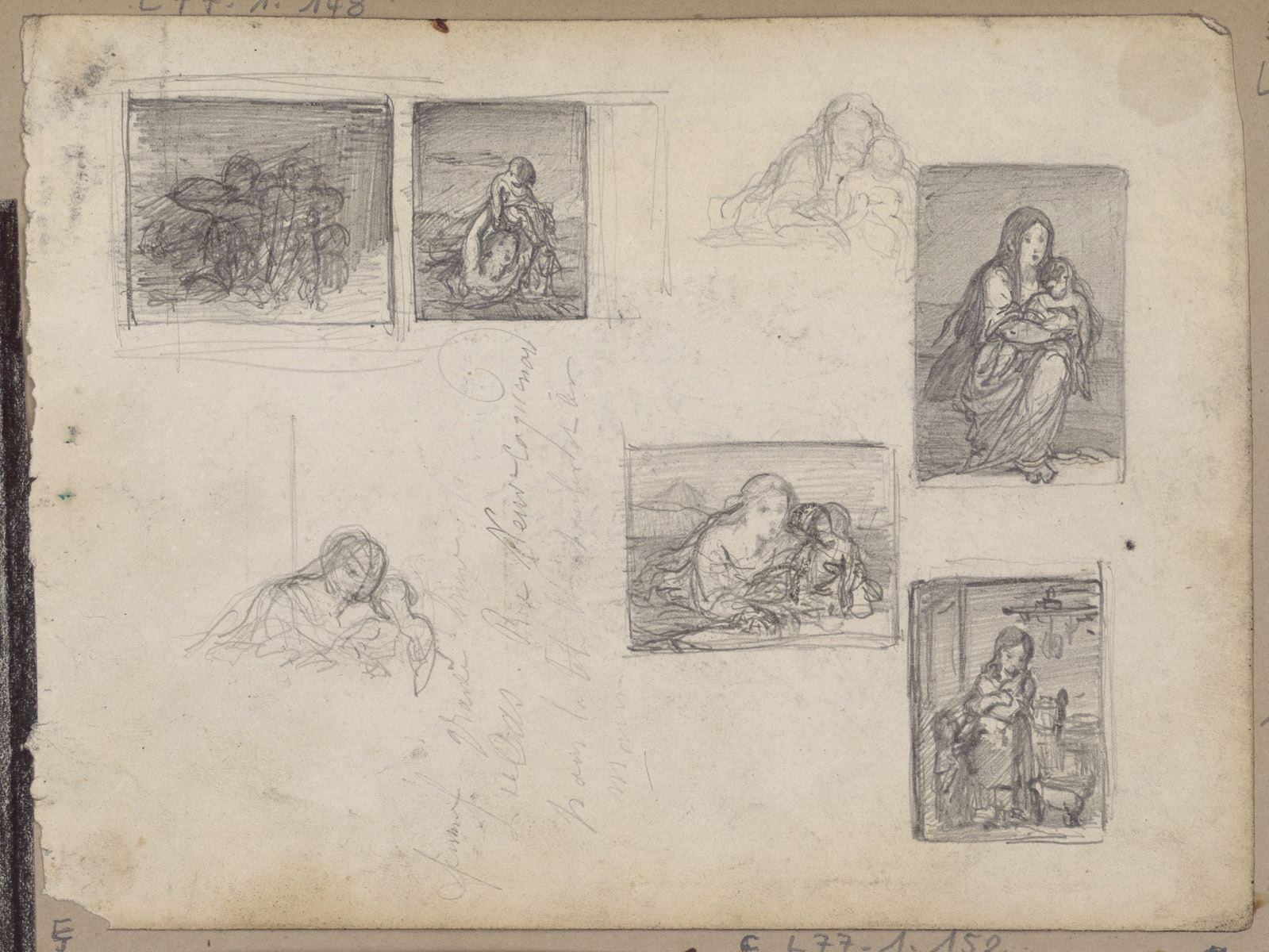 Croquis de femme et enfant