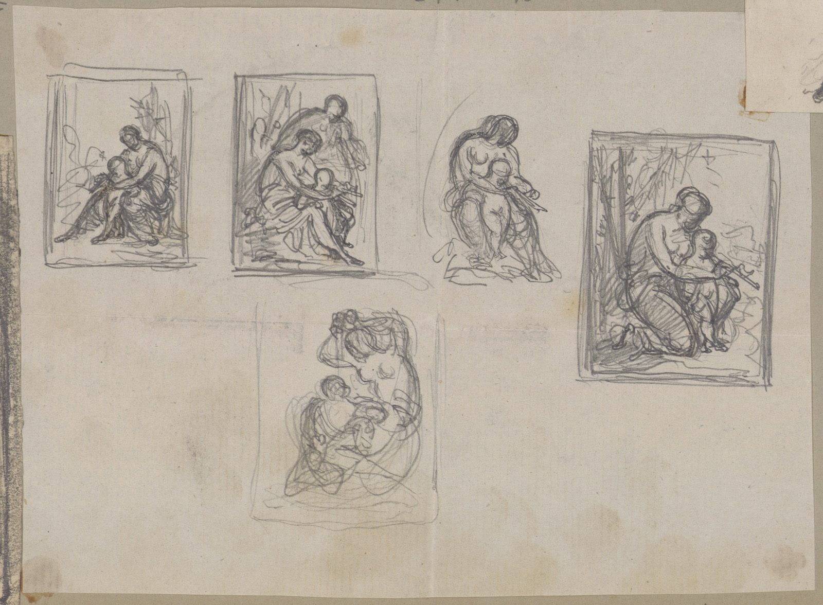 Croquis de femme et enfant