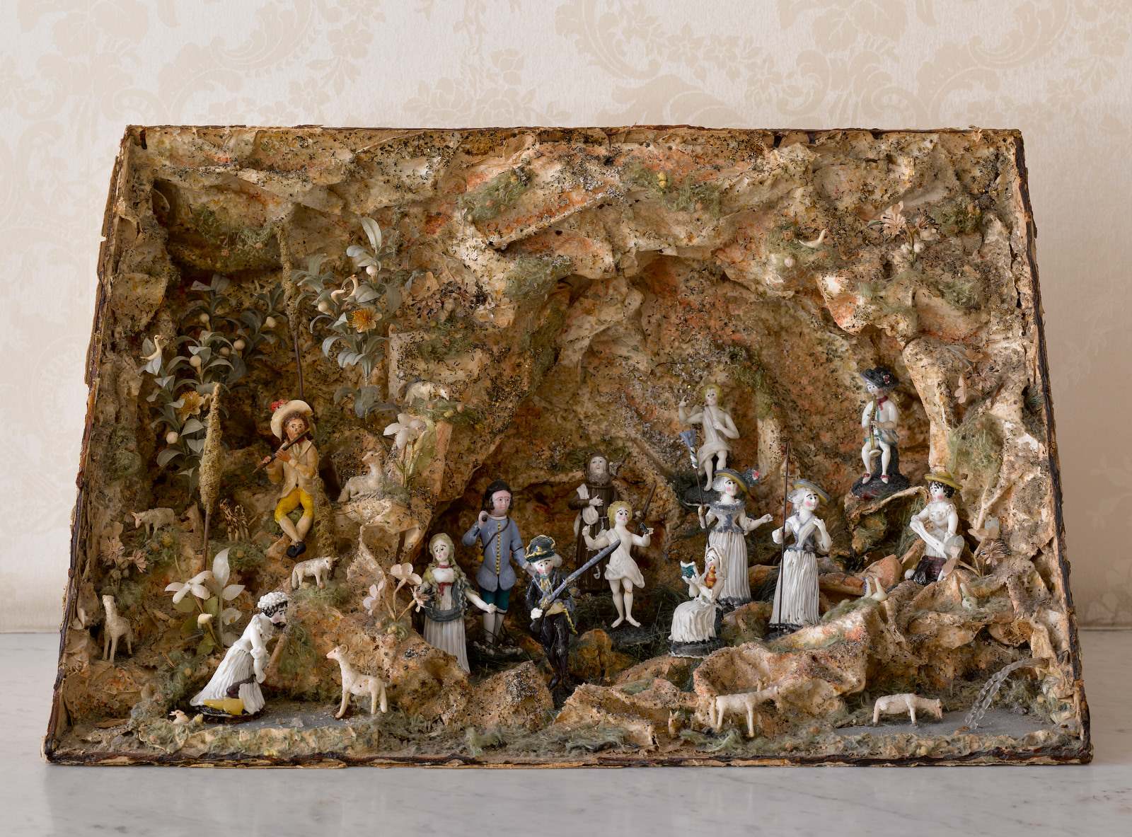 Scène champêtre en verre filé ; Bergerie