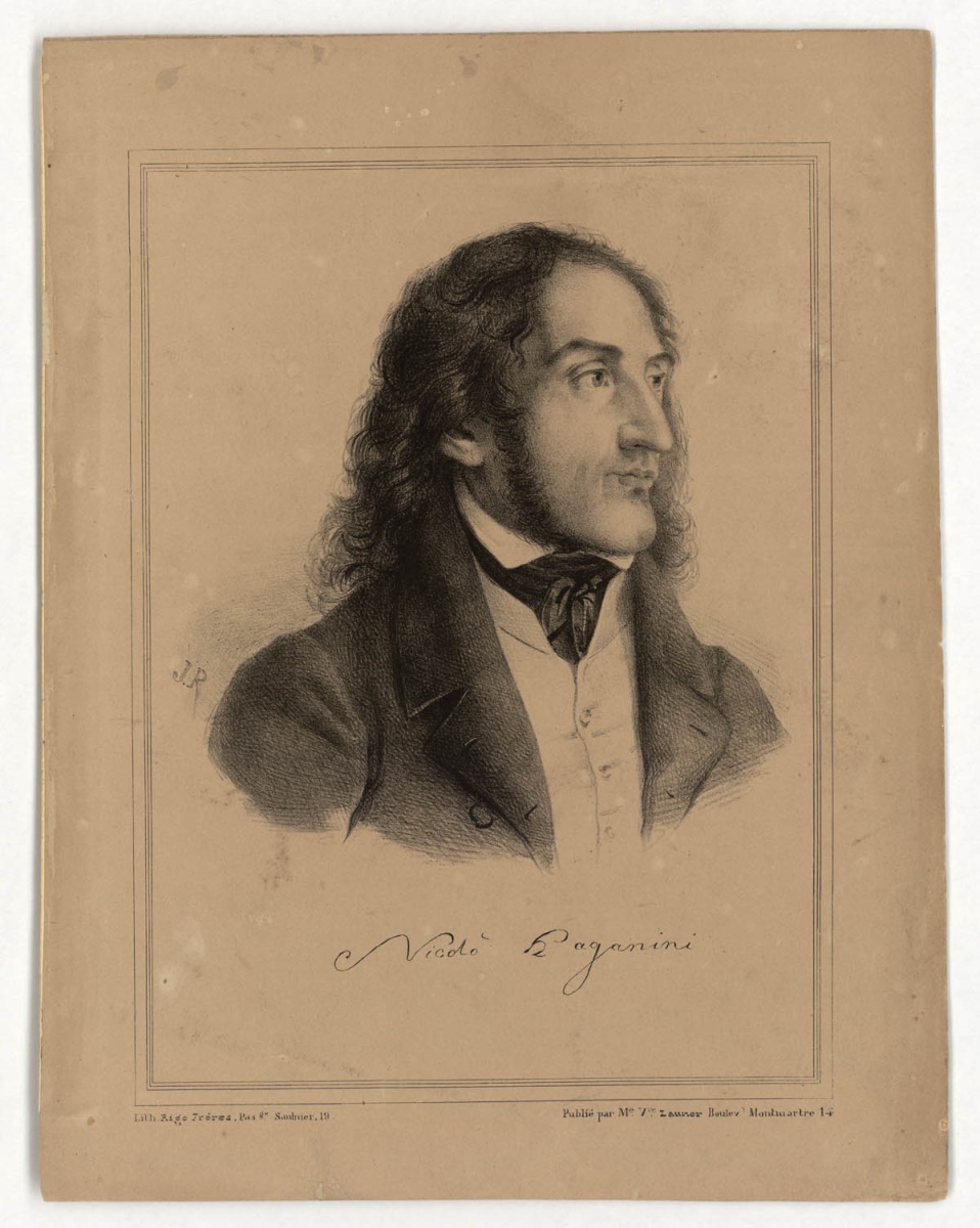 Nicolo Paganini, portrait en buste