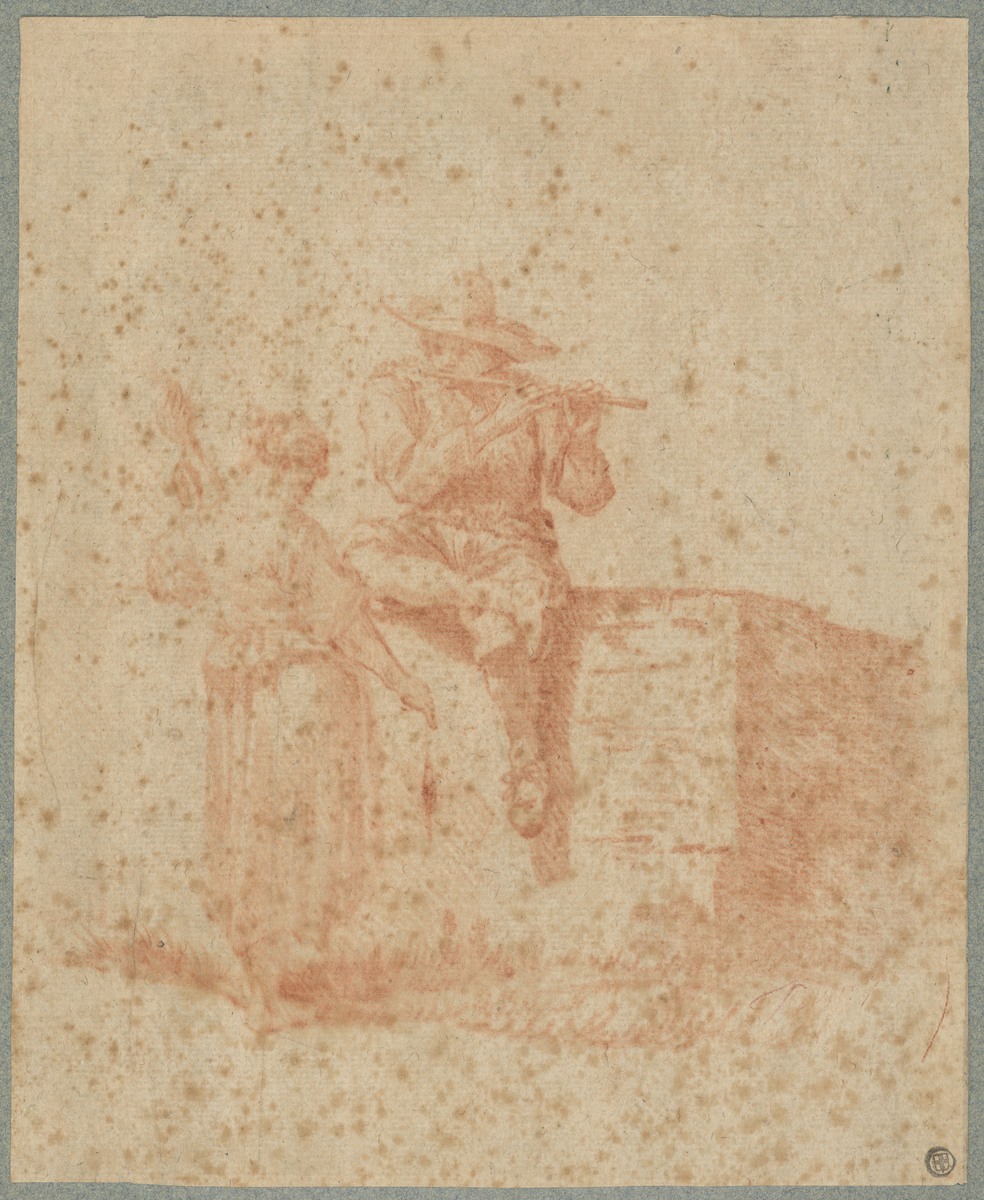 Berger jouant de la flûte