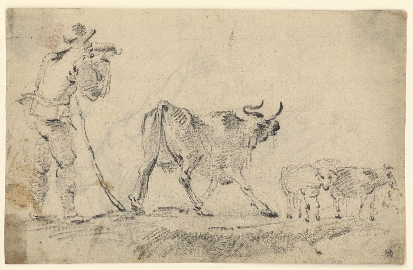 Berger jouant du chalumeau