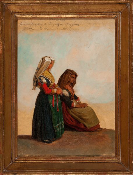 Femme du village de fignano, province du Benevento, état du pape