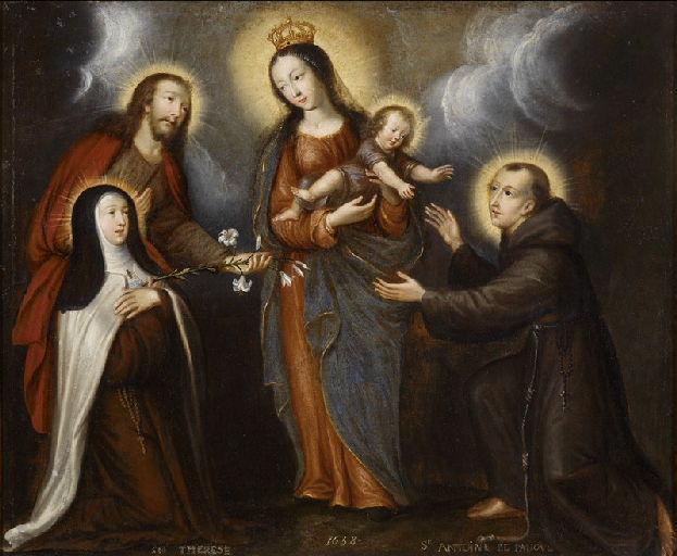 Vierge à l'Enfant avec saint Joseph présentant sainte Thérèse d'Avila et saint Antoine de Padoue