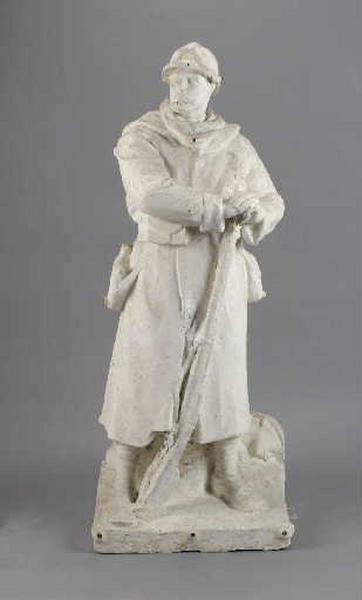 Modèle pour le Monument aux morts de Druillat (poilu appuyé sur son fusil)