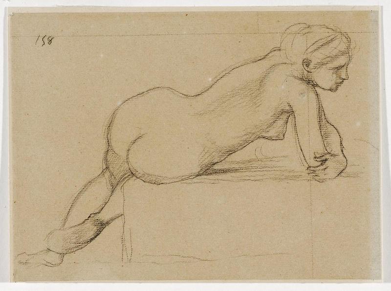 Etude de femme nue de dos