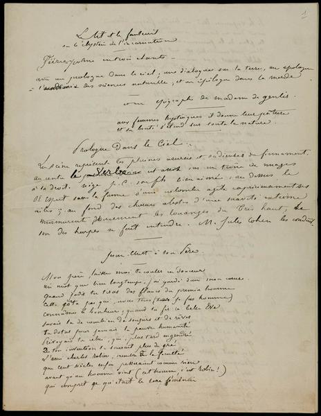 Poèmes de Gustave Doré (dédié à Charles Robin) : Les fleurs desséchées. Elégie au docteur Robin', le Docteur et les Nymphes ou Le fameux Robin. Ballade, et 15 pages de dialogues en vers
