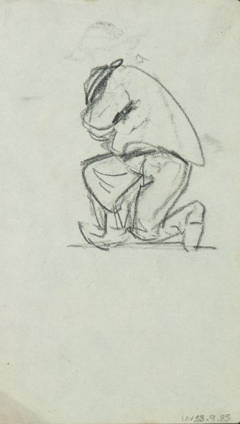 Etude d'homme accroupi