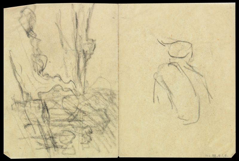 Etude de paysage et homme de dos