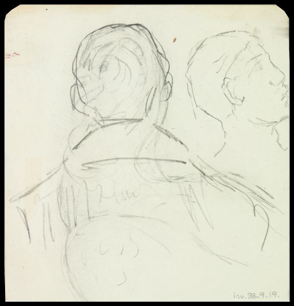 Etude d'un visage de vieillard endormi/Etude de deux hommes