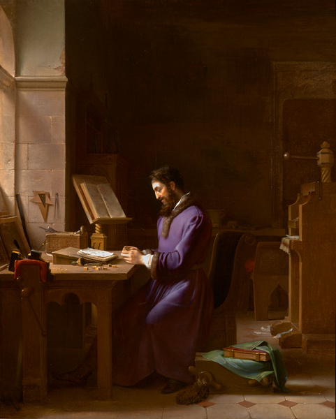 Gutenberg inventant l'imprimerie
