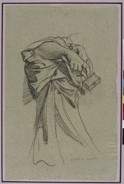 Vestibule, Sculpture : étude de drapé