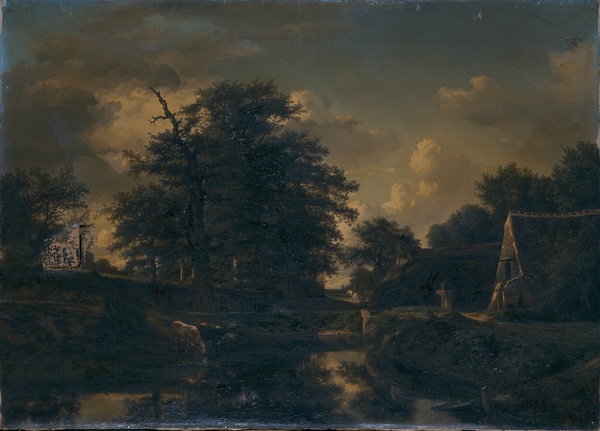 Paysage, mare au bord d'un chemin ; Moulin de Clinchap (Autre titre)