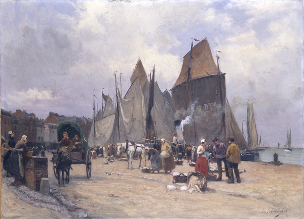 Le quai François Ier, au Tréport (Seine-Inférieure)