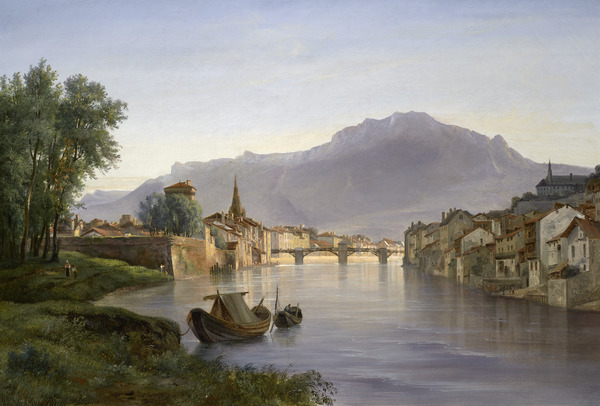 Vue de Grenoble, prise de l'Ile verte, effet du soir