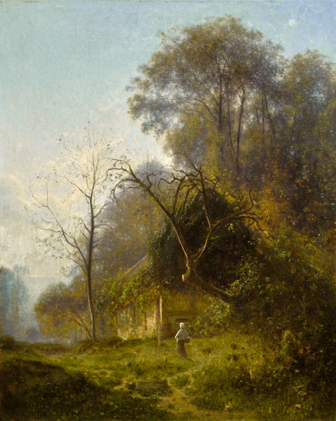 Chaumière sous des arbres ; Une Chaumière, effet d'automne (Autre titre)