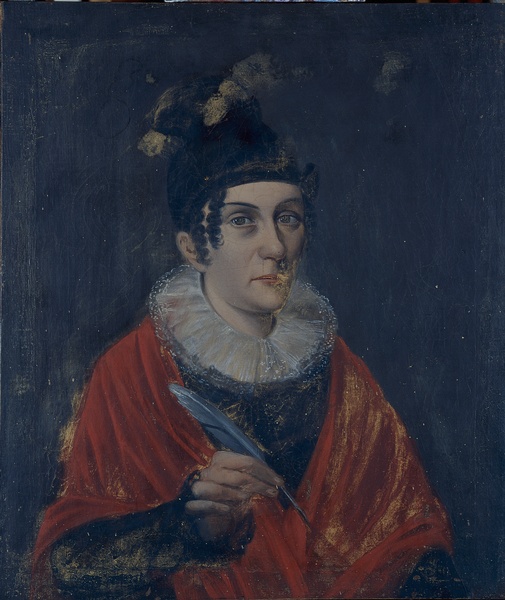 Portait de femme à la plume