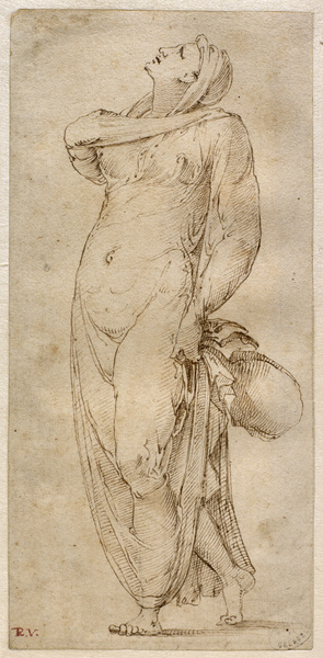 Figure féminine drapée, d'après l'Antique ; Femme en costume antique (Ancien titre)