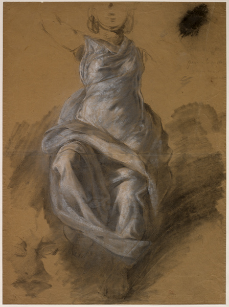 Étude de draperie pour la Vierge du Sacré-Coeur d’Ajaccio ; Draperie féminine ou Etude de draperie (Ancien titre) ; Etude pour la Vierge du Sacré-Coeur (Autre titre)