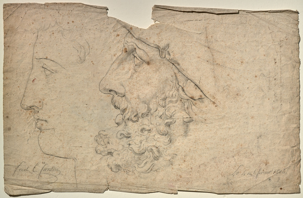 Etude de deux visages de profil